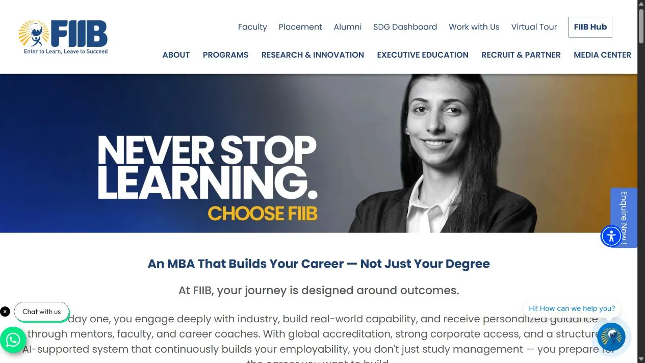Website preview of Fortune Institute of International Business