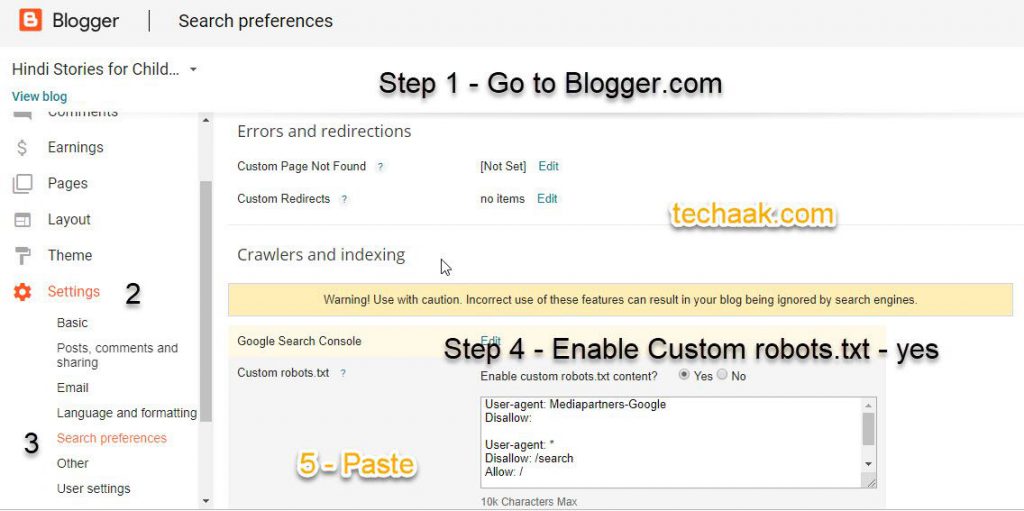 Custom robots.txt blogger blogspot blog.