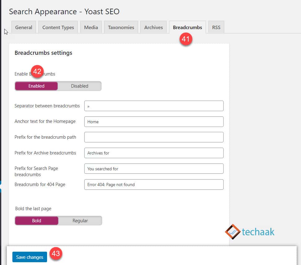 Breadcrumbs Settings Yoast SEO Plugin