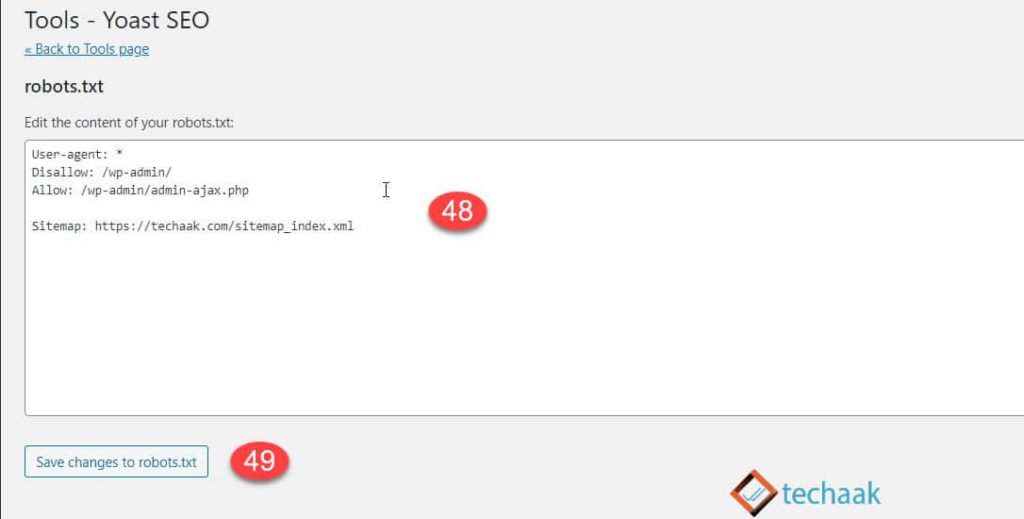 Yoast SEO Settings robots.txt
