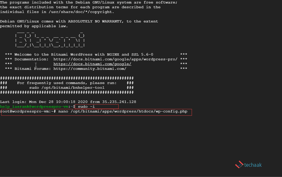 Open nginx.conf bitnami