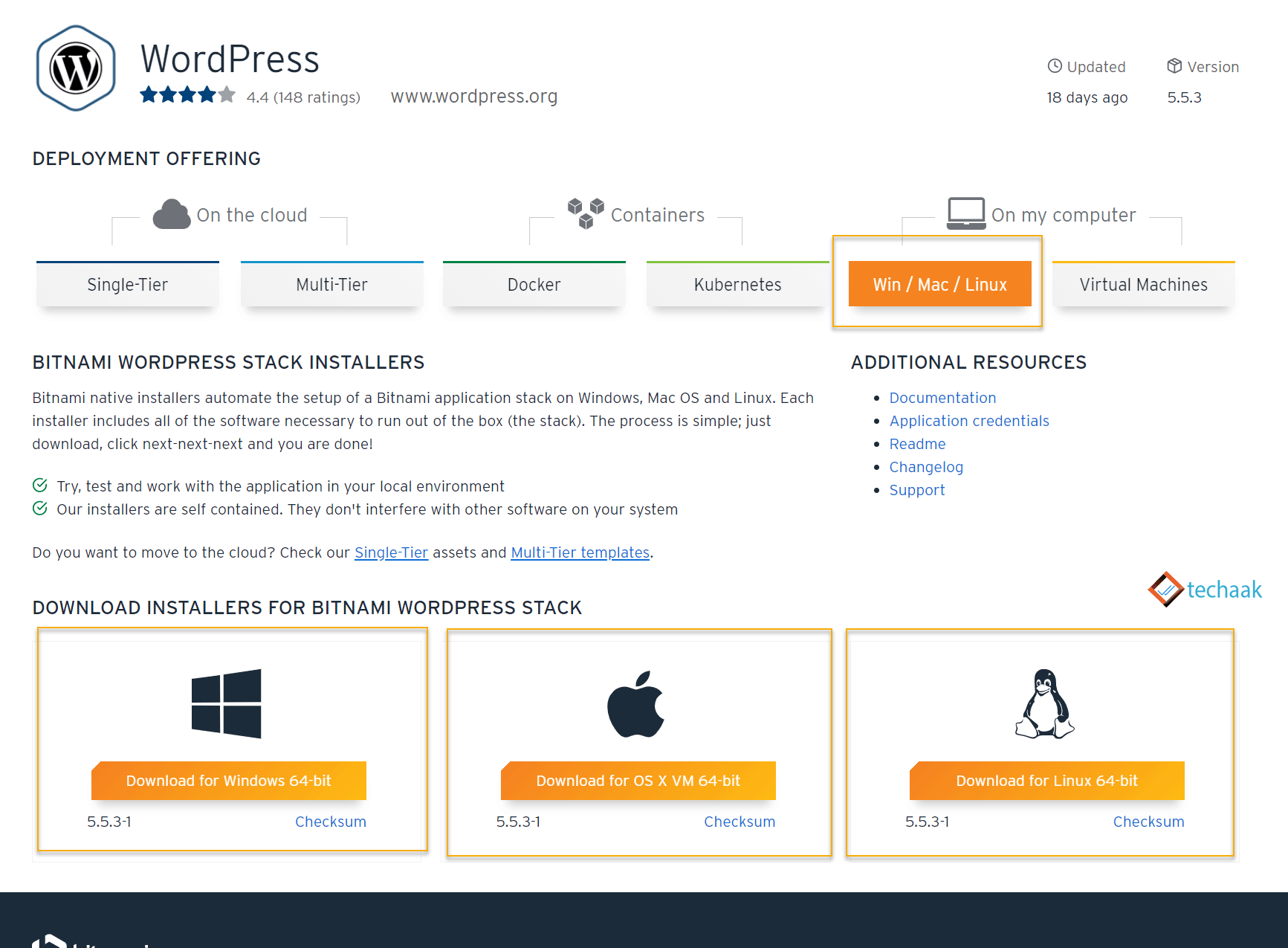 Download Bitnami WordPress stack
