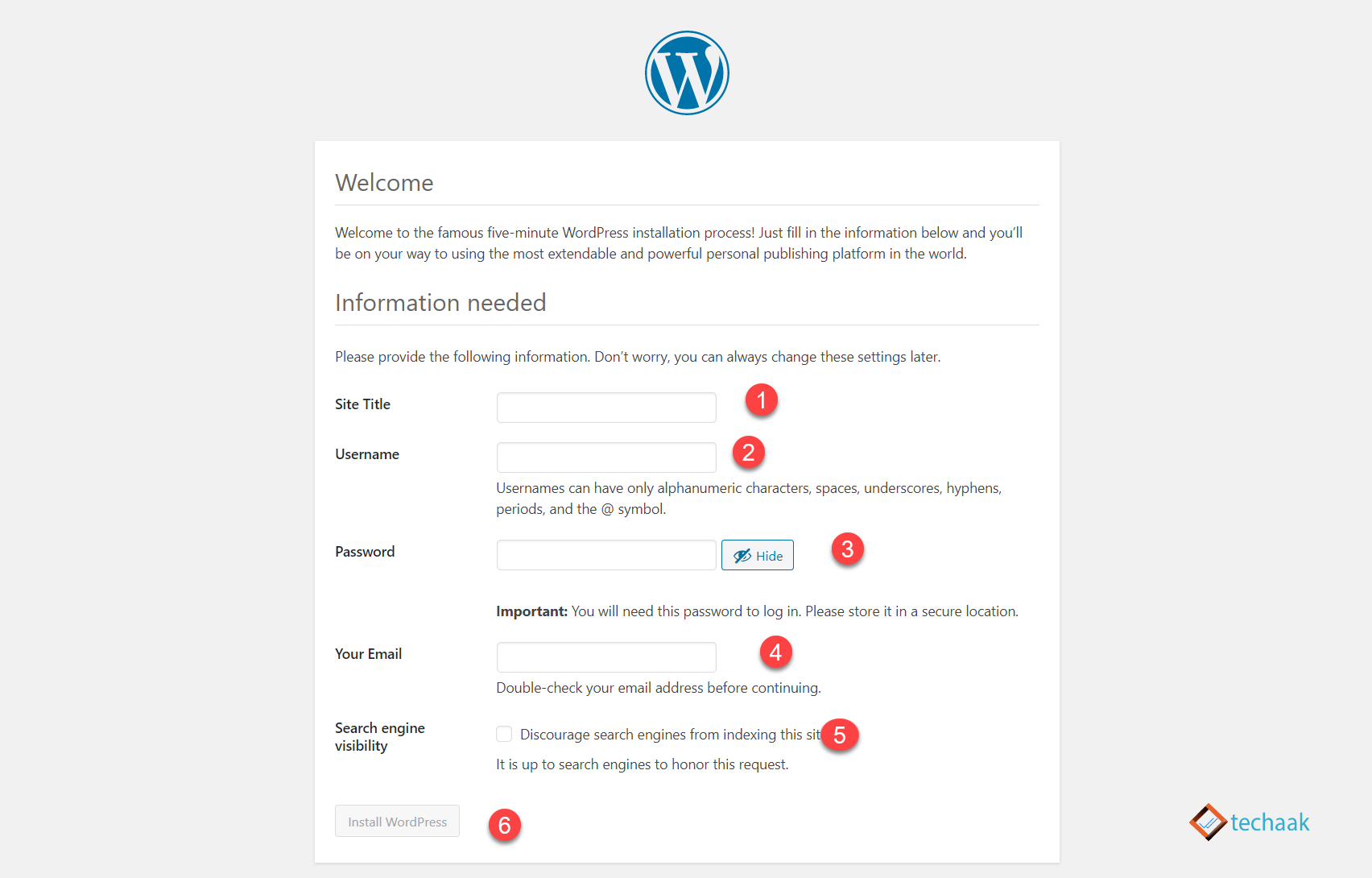WordPress website Final set up Page