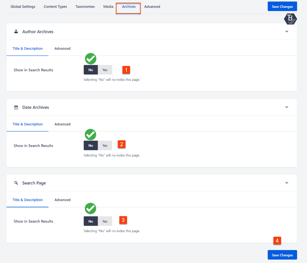 Archive SEO Settings