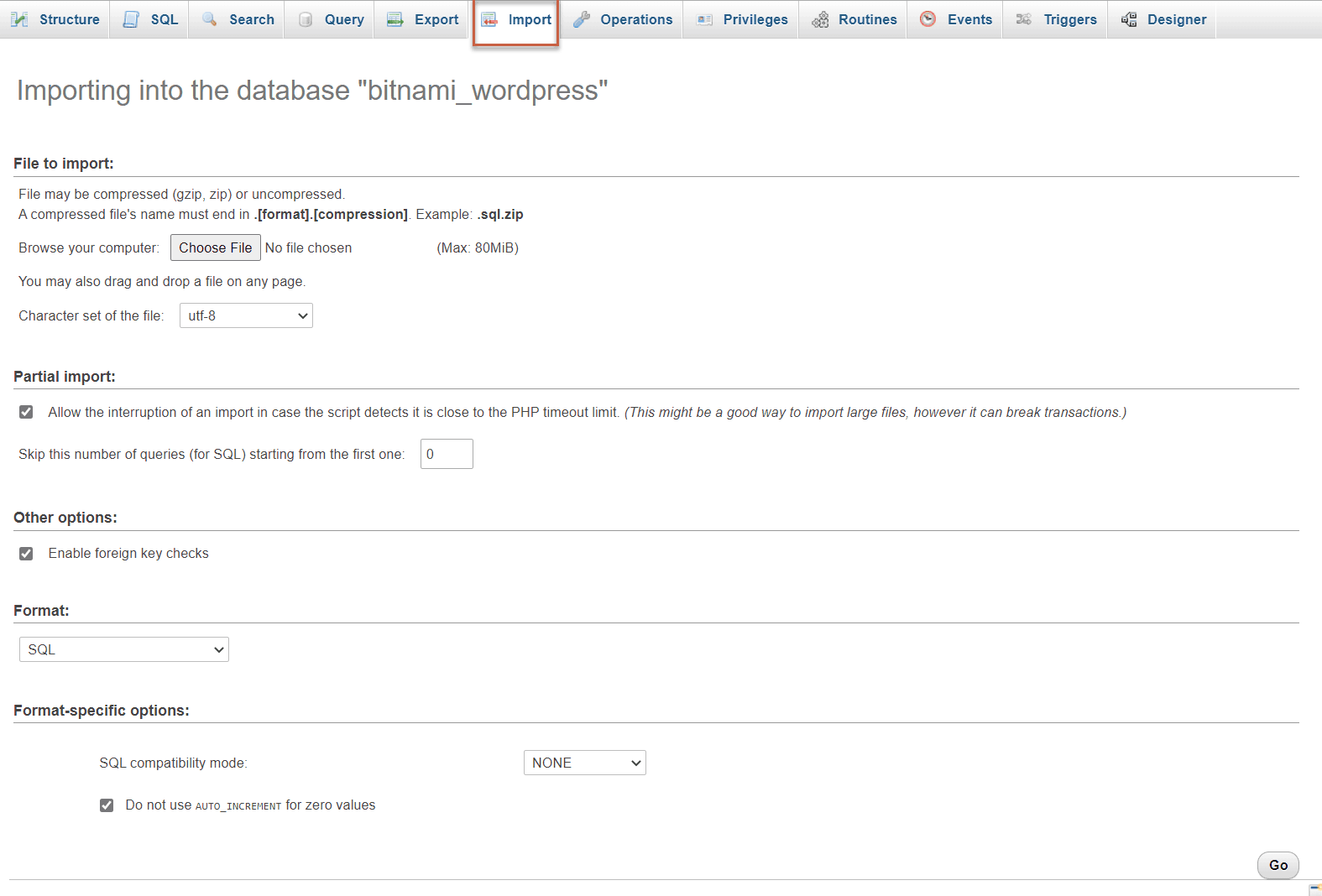 Import MySQL database Move WordPress localhost Live