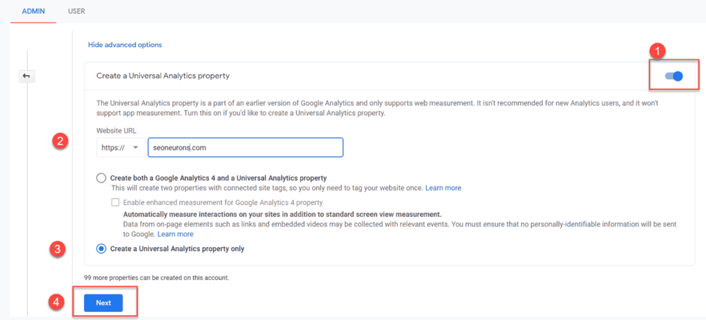 Universal Analytics Property