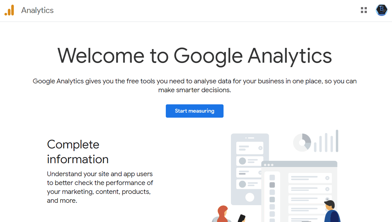 Welcome Page Google Analytics