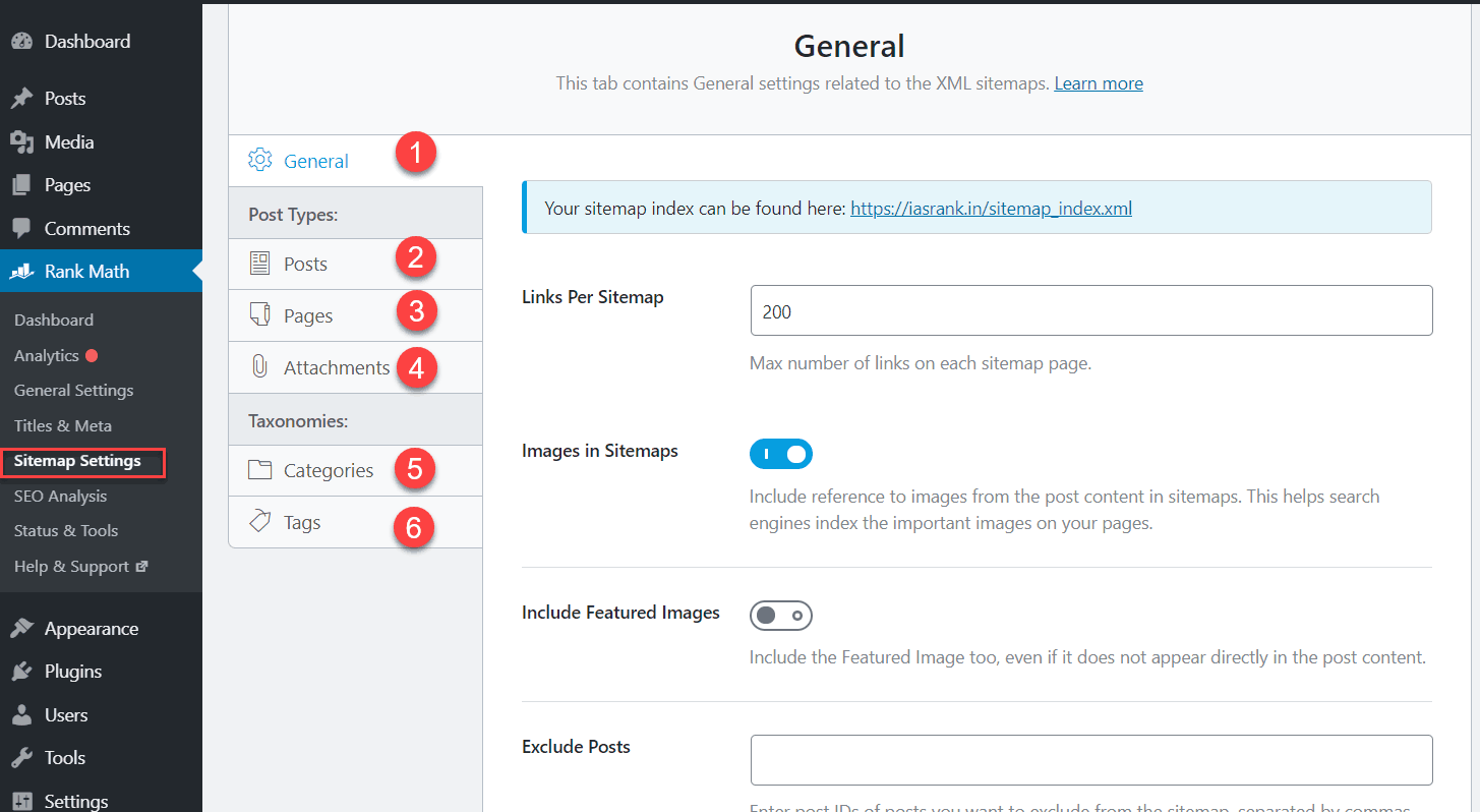 Generate an XML sitemap using Rank Math