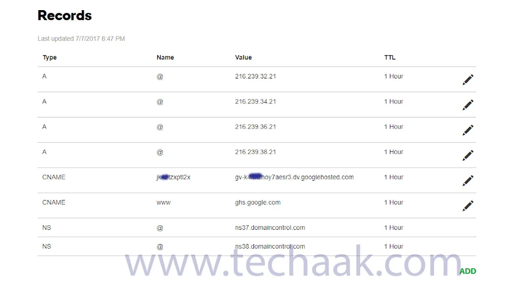 Verify the DNS settings of the Blogger blog