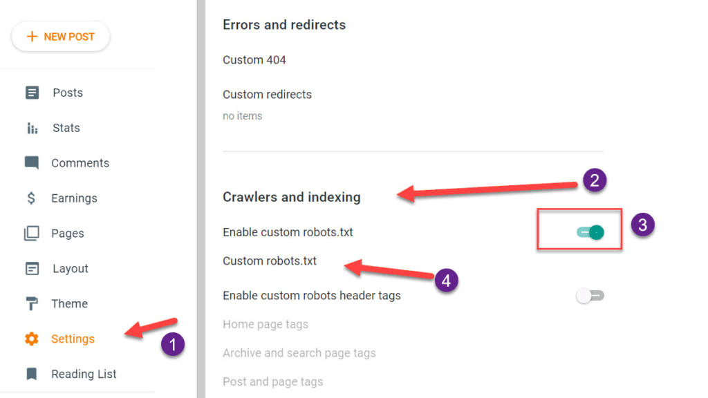 How to Edit Blogger robots.txt file