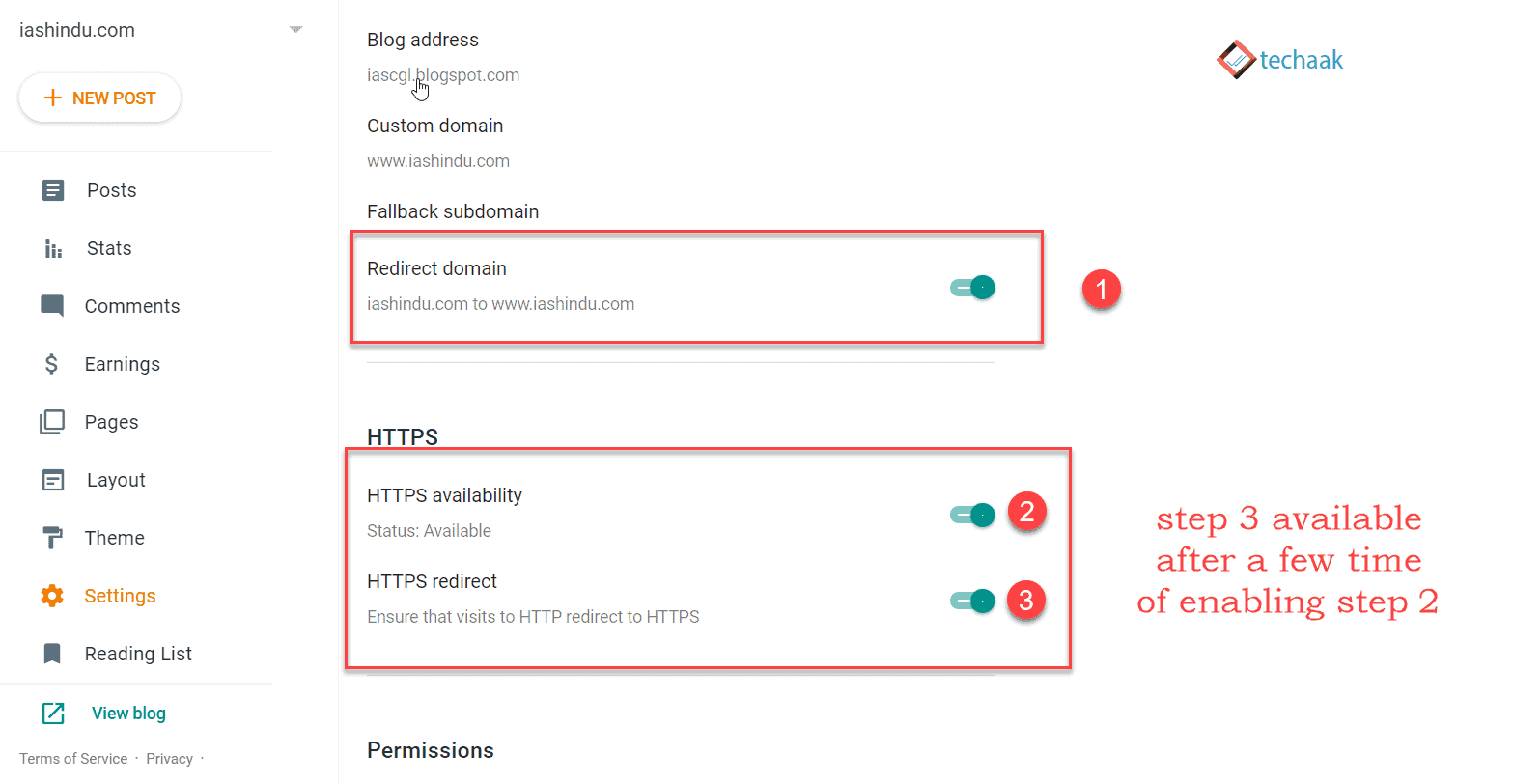 domain redirect Blogger blog from naked URL to main URL