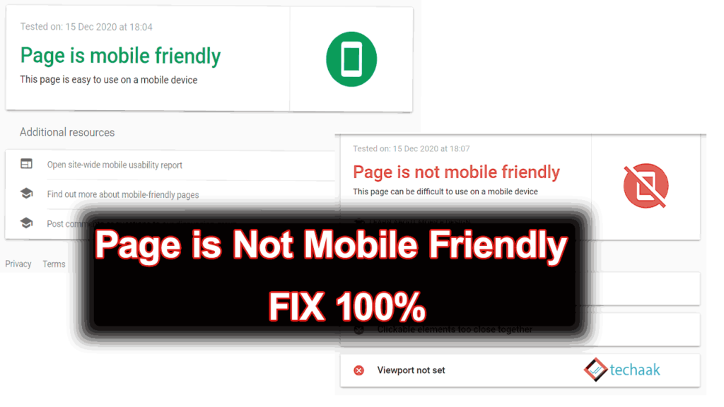 Page is Not Mobile Friendly.