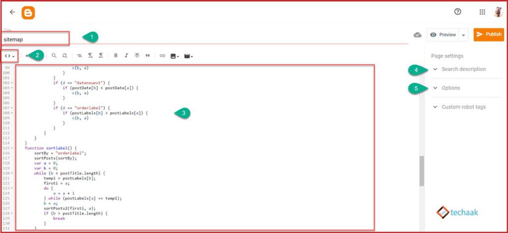 Blogger HTML sitemap page