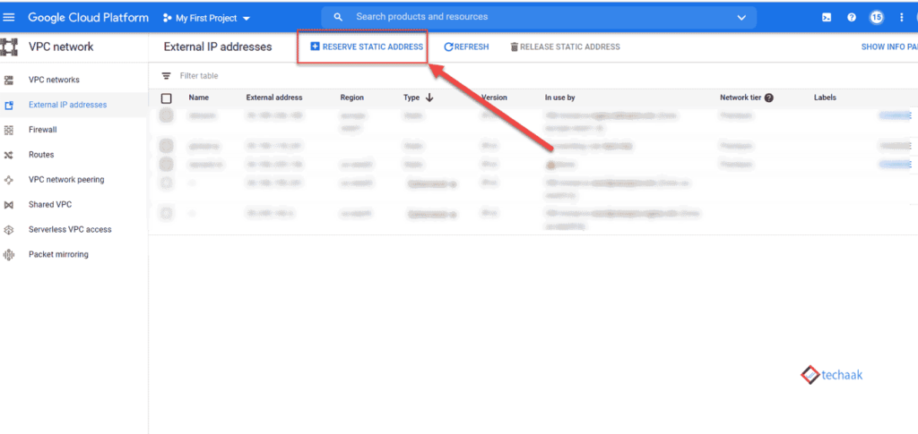 Reserve New IP Address