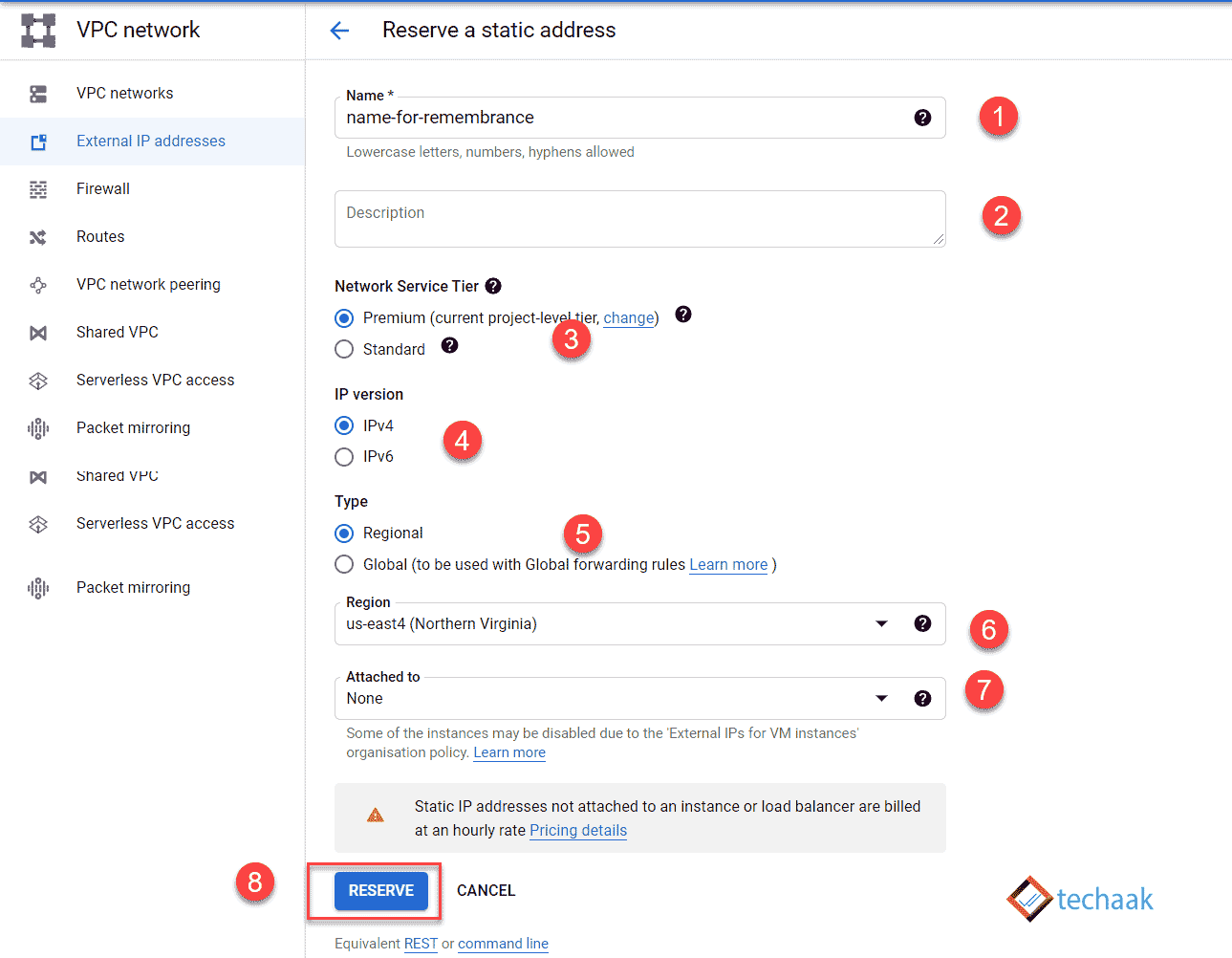 Reserve a static External IP for VM on Google Cloud Platform