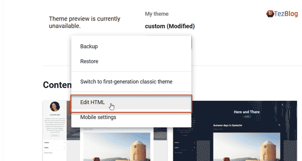 Edit HTML blogger