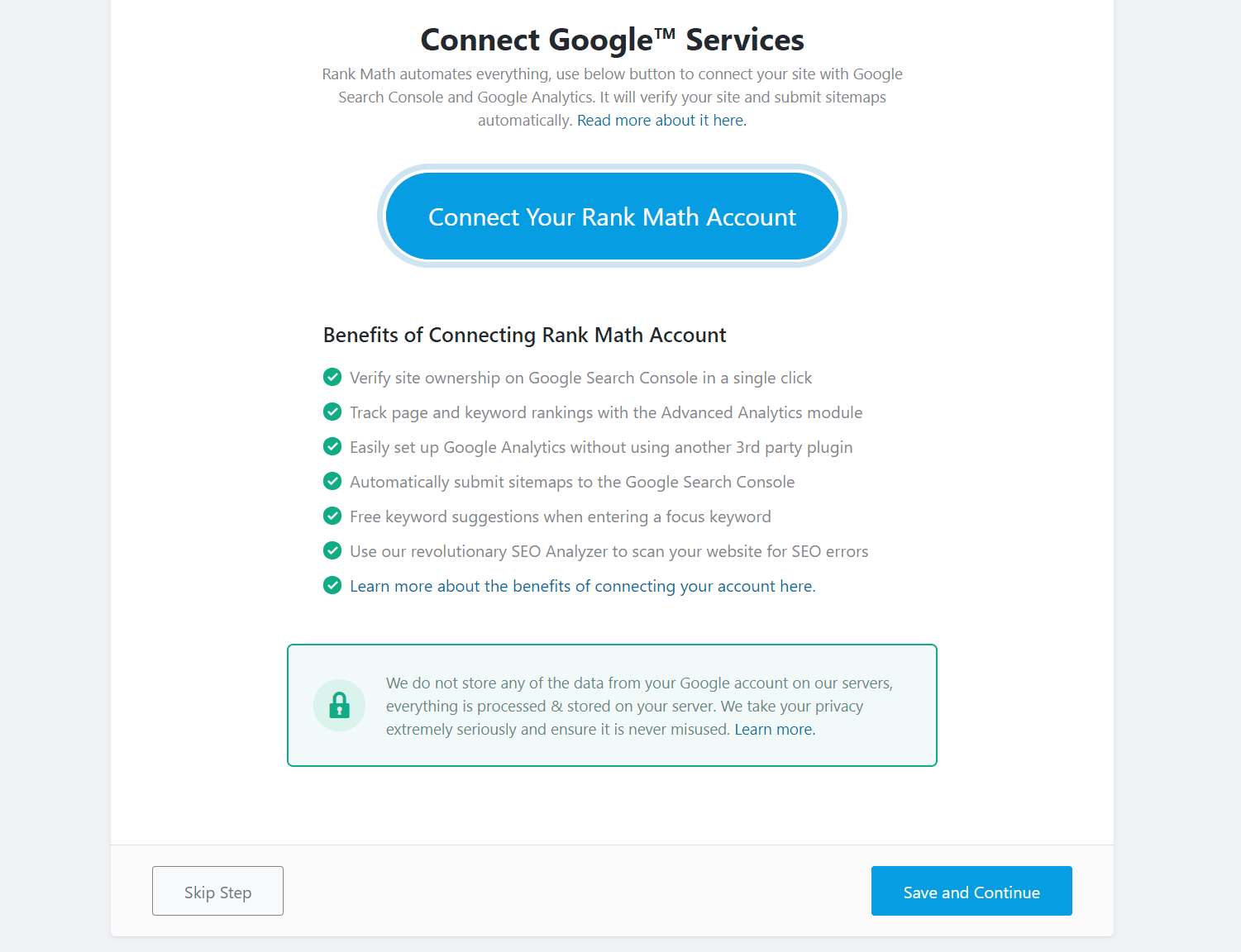 Setup Rank Math SEO Google Services