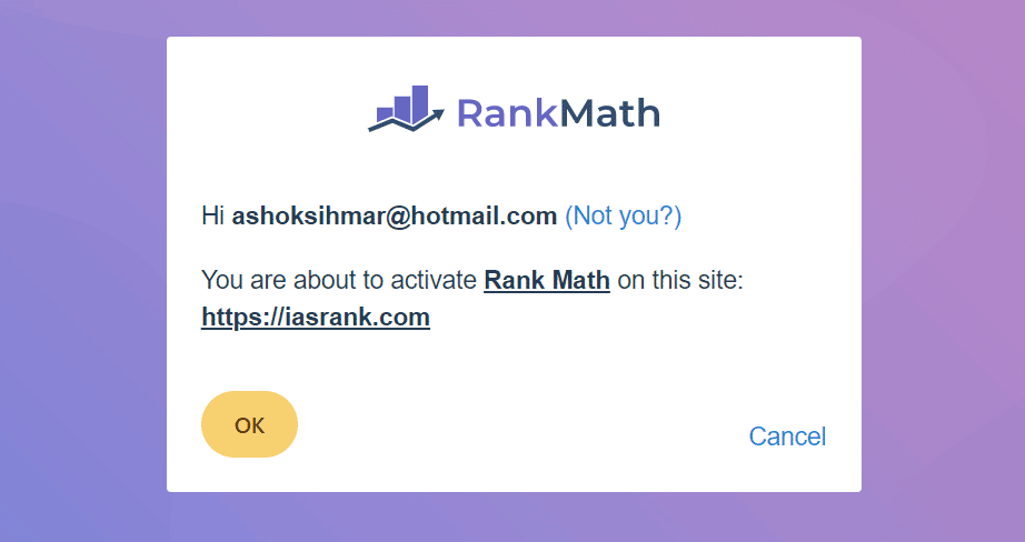 Successful Login page