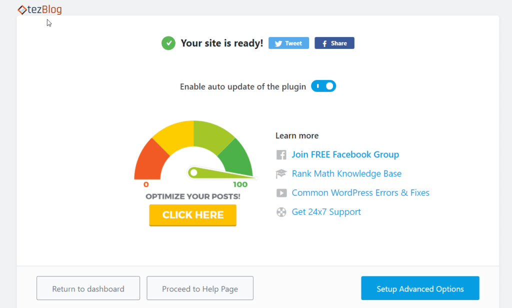 Rank Math SEO Setup Complete