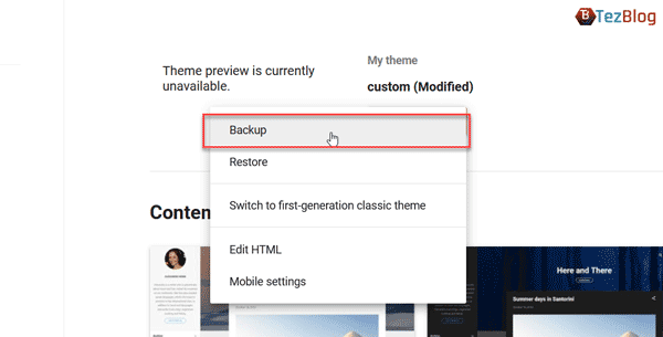 Download The Blogger XML Backup File