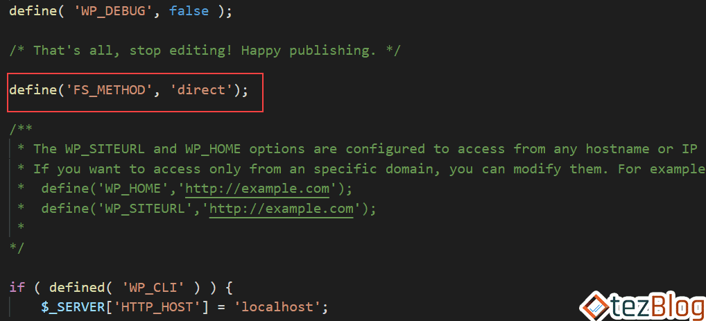 WordPress wp-config.php ftp credentials error solution