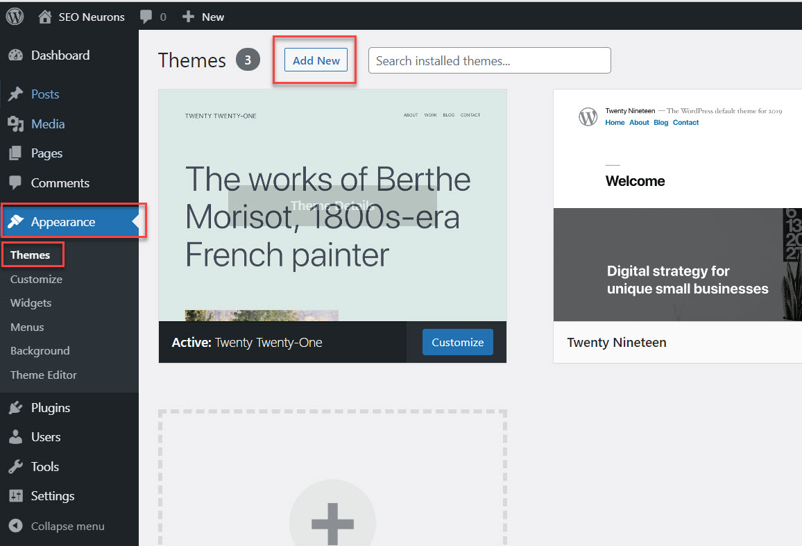 WordPress Admin Dashboard