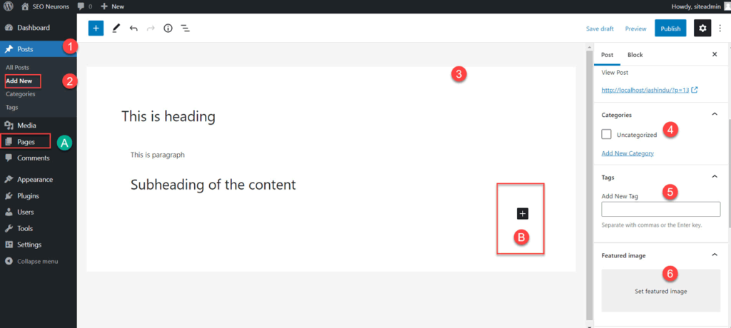 Create a WordPress website Post for blog