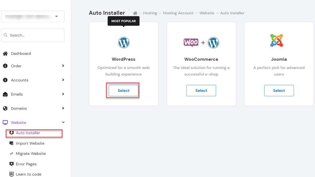 Install WordPress Content Mangement System