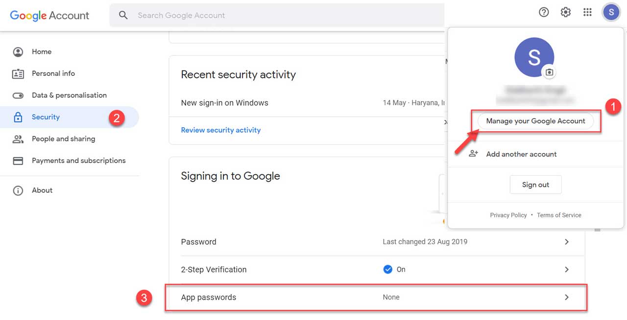 Google Account Settings