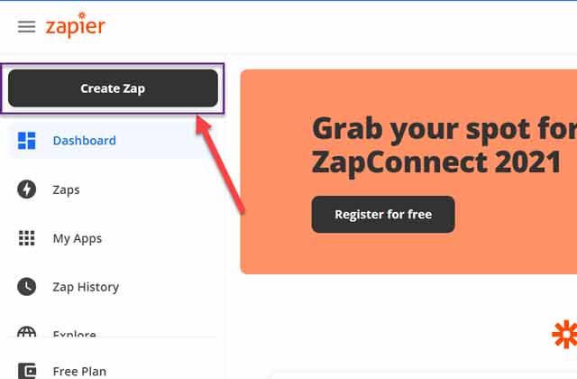 creating a zap using zapier