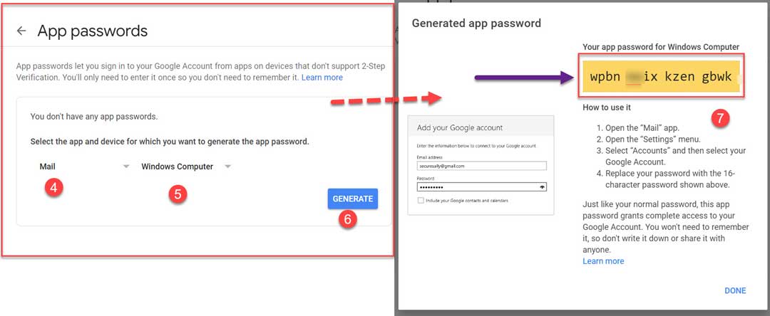 Generate App Password Google Account