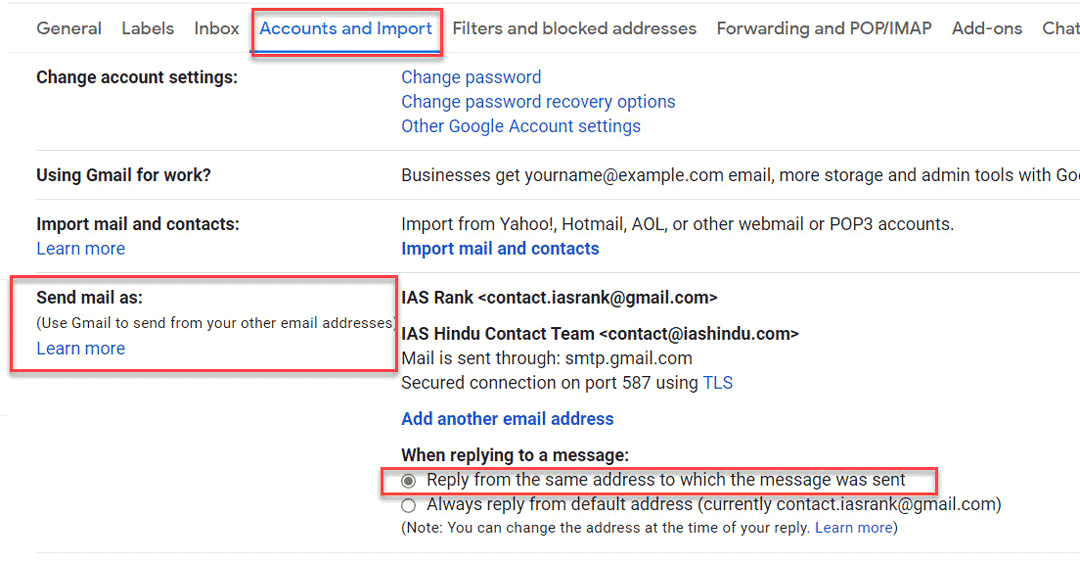 set default reply using email in gmail